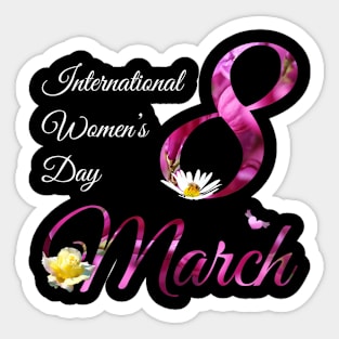 International Womens Day Cute Floral March 8Th 2023 Sticker